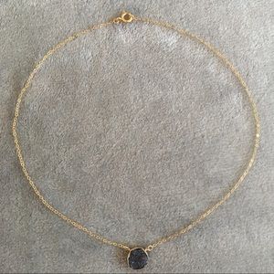 3/$13 Reversible gold necklace grey stone/onyx